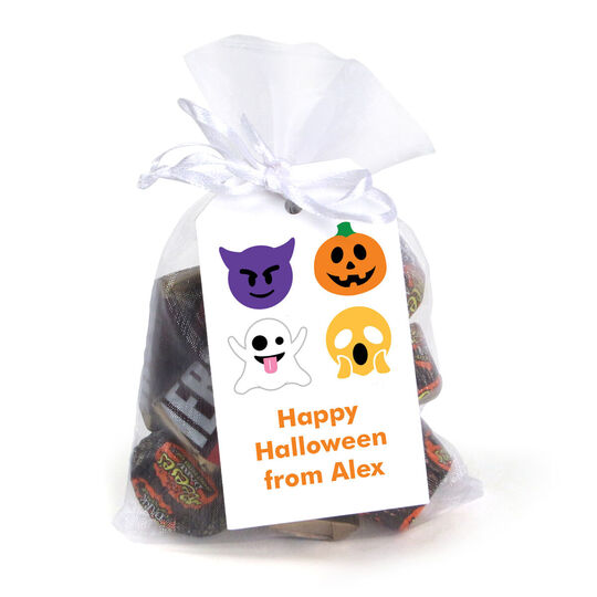 Halloween Emoji Hanging Gift Tags with Organza Bags